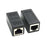 CY CA-028 CAT6 RJ45 Female to Female LAN Connector Ethernet Network Cable Extension Adapter with Shield - Black - 3