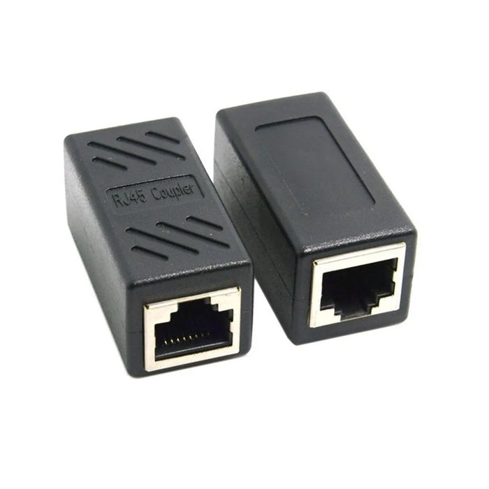 CY CA-028 CAT6 RJ45 Female to Female LAN Connector Ethernet Network Cable Extension Adapter with Shield - Black - 3