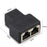2PCS RJ45 Splitter Adapter 1 to 2 Dual Female 8P8C Extender Plug LAN Interface Ethernet Socket Connector - Black - 4