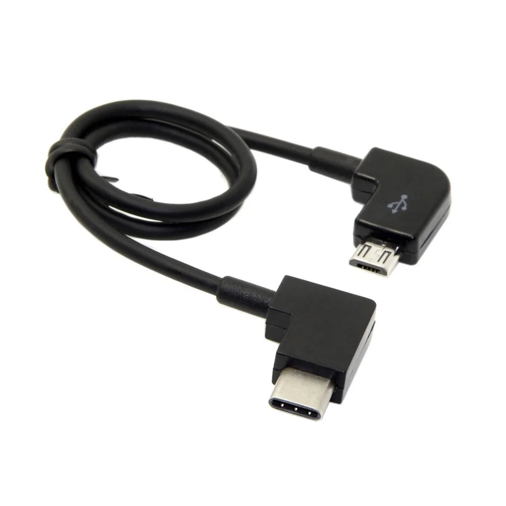 CY UC-055 Remote Controller Elbow Data Cable Type-C to Left Angled Micro USB for DJI Mavic Pro Platinum Mavic Pro RC Accessories - 2