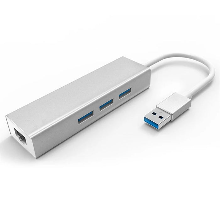 Adapter With 3 Ports USB 3.0 Gigabit Ethernet Hub RJ45 Lan Network Port Card For Windows XP/7/8/Mac OS - 1