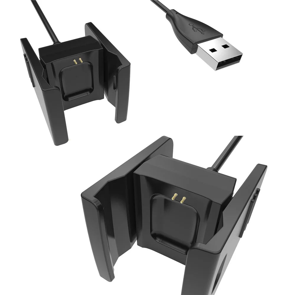 For Fitbit Charge 2 Smart Watch Charging Cable Cradle 1M - Black - 2