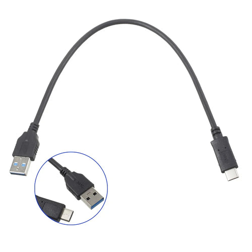 For iPhone 15 / 16 Series 30cm Type-C to USB 3.0 Male 3A Charging Cable 5Gbps Data Sync Cord - 1