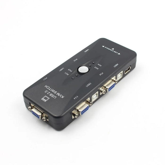4-Port USB 2.0 KVM Switch Mouse/Keyboard/VGA Video Monitor 250MHz 1920x1440 - 1