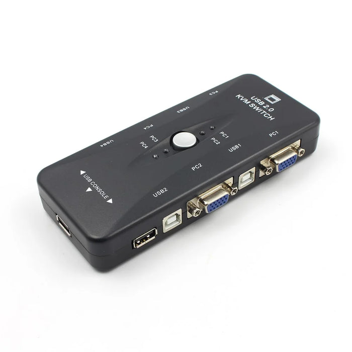 4-Port USB 2.0 KVM Switch Mouse/Keyboard/VGA Video Monitor 250MHz 1920x1440 - 2