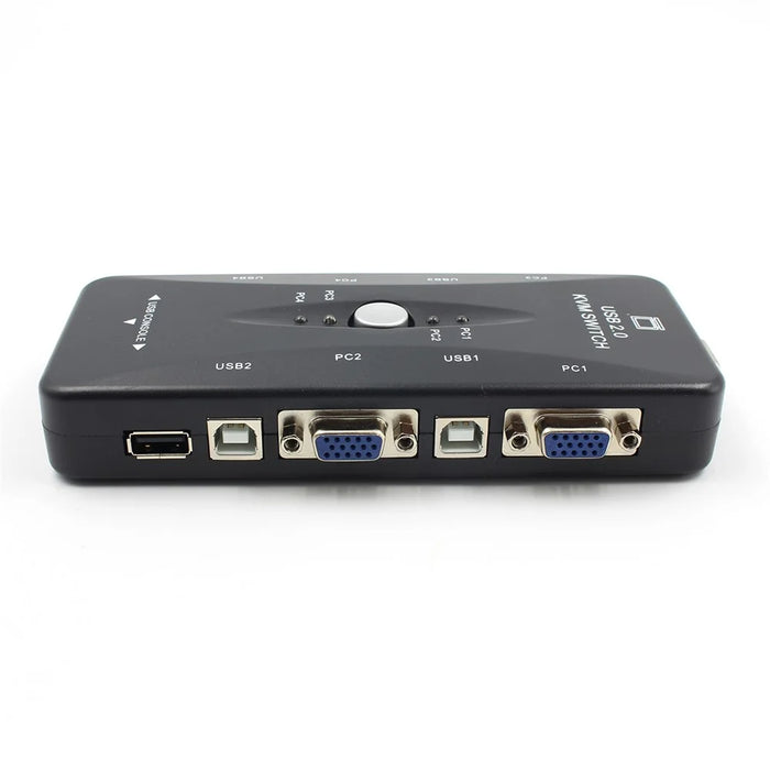 4-Port USB 2.0 KVM Switch Mouse/Keyboard/VGA Video Monitor 250MHz 1920x1440 - 3
