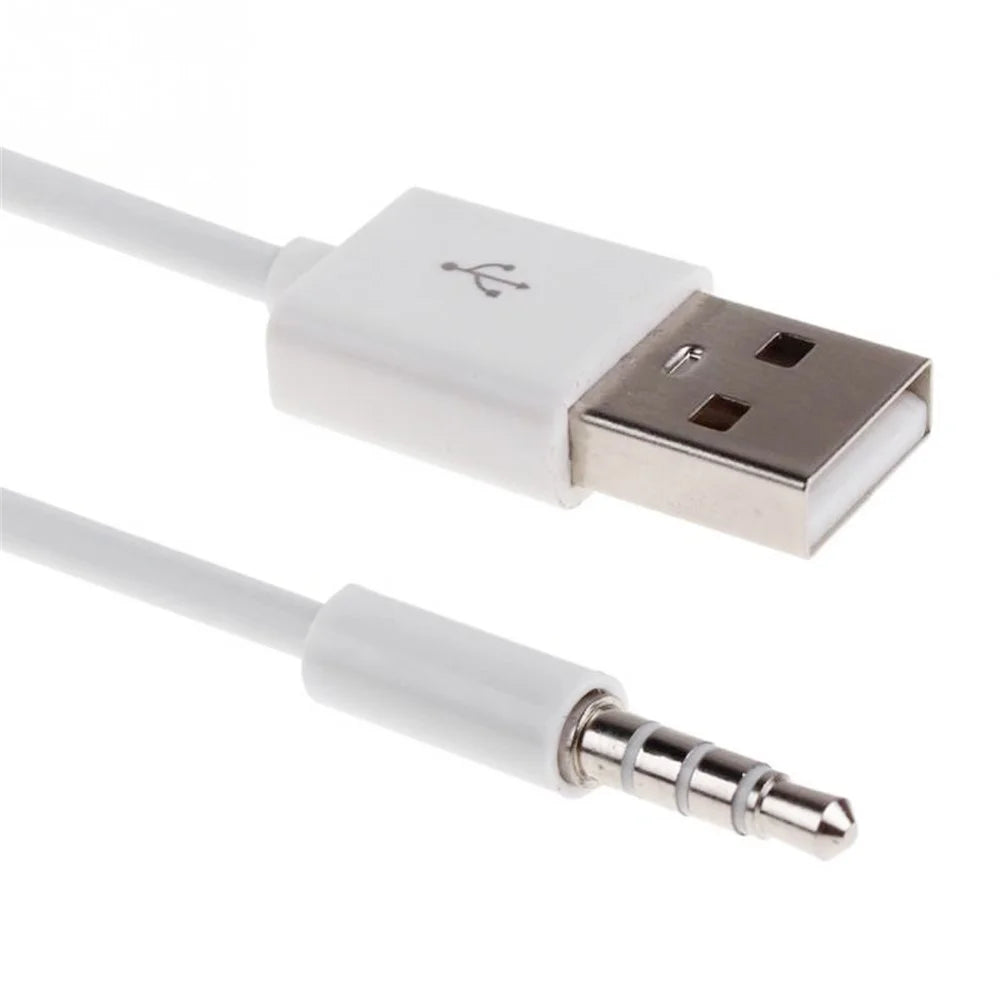 1m Anti-interference 3.5mm Male AUX Audio Jack to USB 2.0 Male Converter Cable - 1