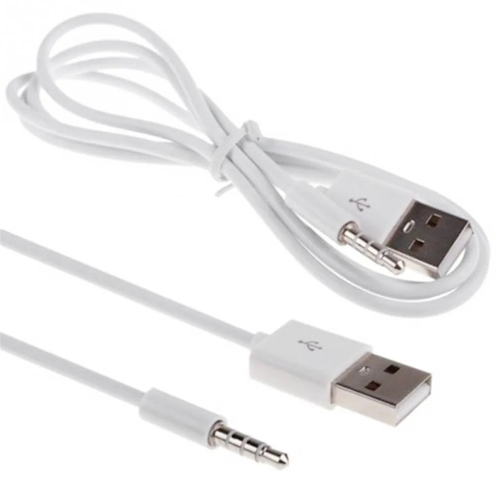 1m Anti-interference 3.5mm Male AUX Audio Jack to USB 2.0 Male Converter Cable - 6