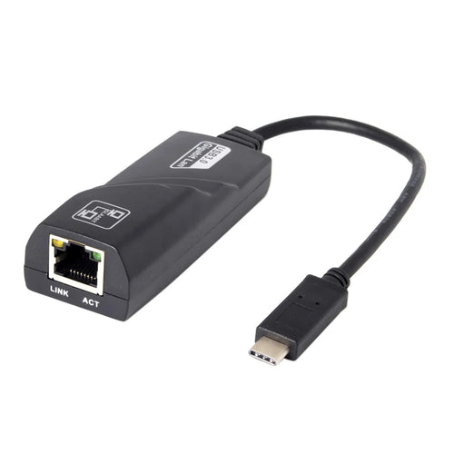 CY UC-064 Type-C Male to 1000Mbps Gigabit Ethernet Network LAN Adapter for Laptop - Black - 1
