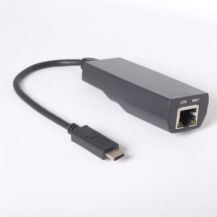CY UC-064 Type-C Male to 1000Mbps Gigabit Ethernet Network LAN Adapter for Laptop - Black - 4