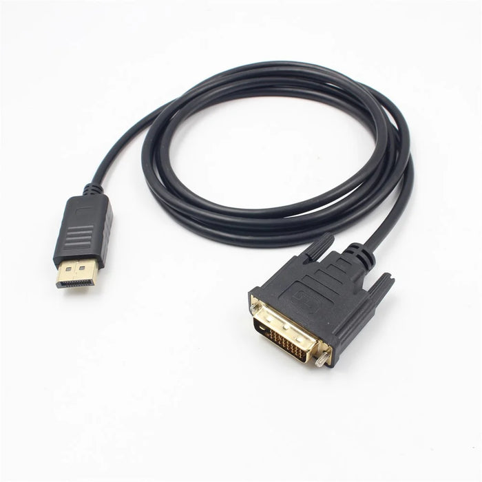 1.8m DisplayPort DP Male to DVI-D Cord Cable Adapter - 2