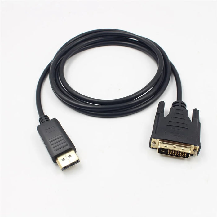 1.8m DisplayPort DP Male to DVI-D Cord Cable Adapter - 3