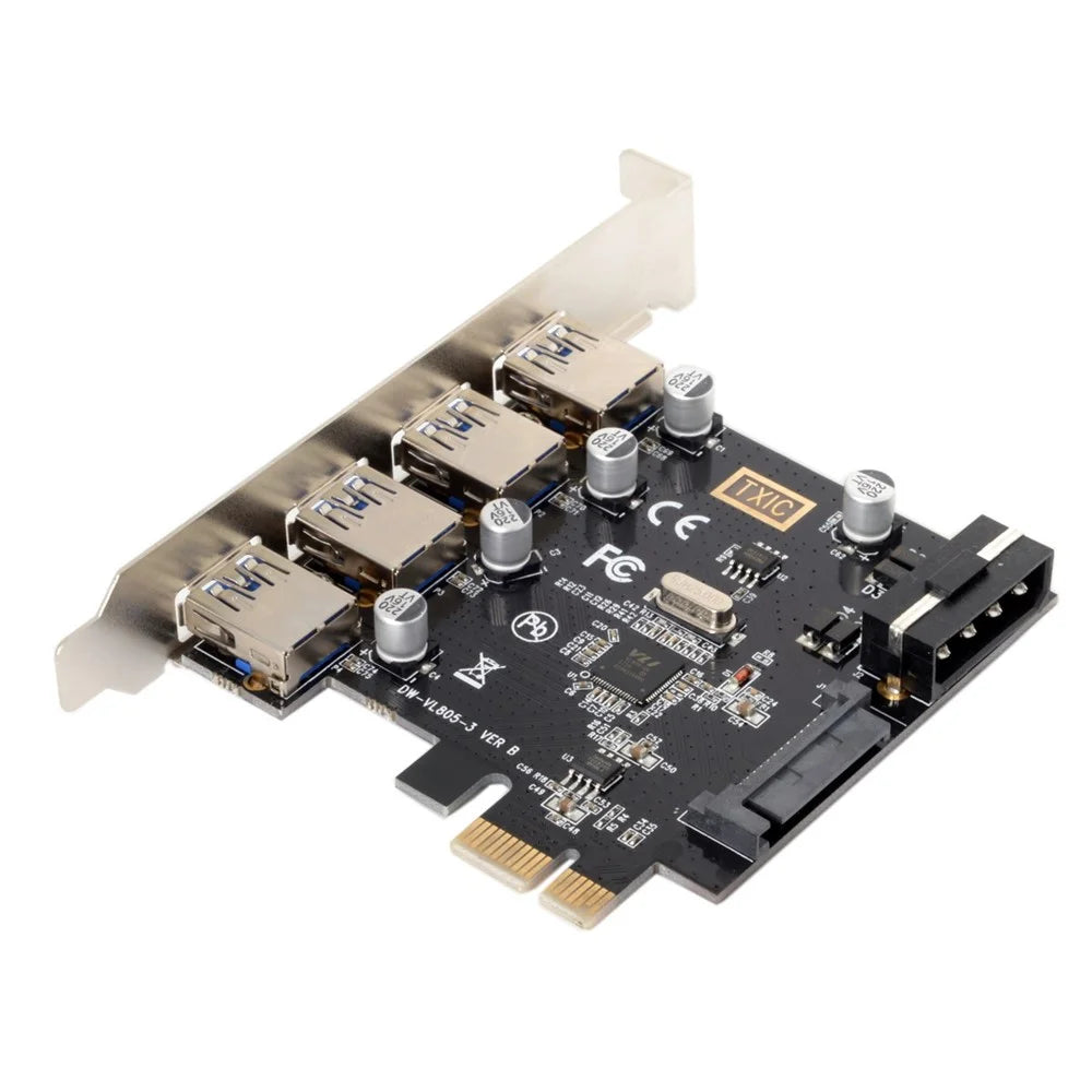 4 Ports PCI-E to USB 3.0 HUB PCI Express Expansion Card Adapter 5Gbps for Motherboard - 2