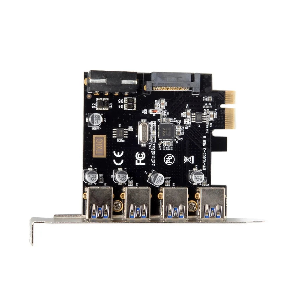4 Ports PCI-E to USB 3.0 HUB PCI Express Expansion Card Adapter 5Gbps for Motherboard - 3