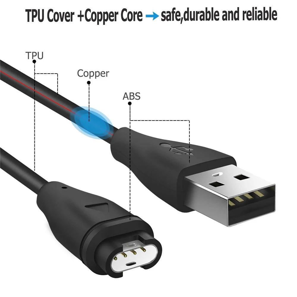 1m Charge Cable for Garmin Fenix 5S / 5 / 5X / Forerunner 158 / Venu 2 Smart Watch Charging Cord - 4