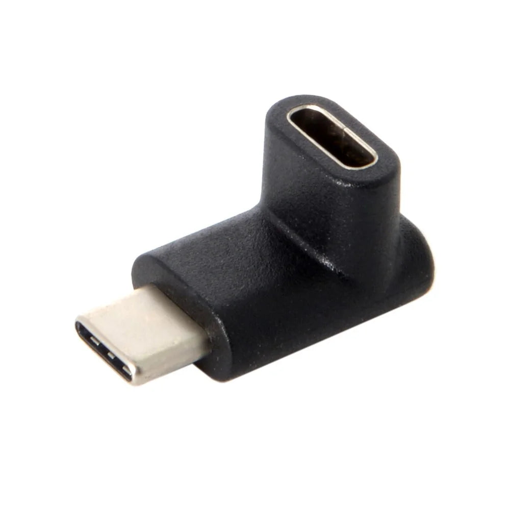 90 Degree Up or Down Angled Reversible USB 3.1 Type-C Male to Female Extension Adapter for Laptop, Phone - 1