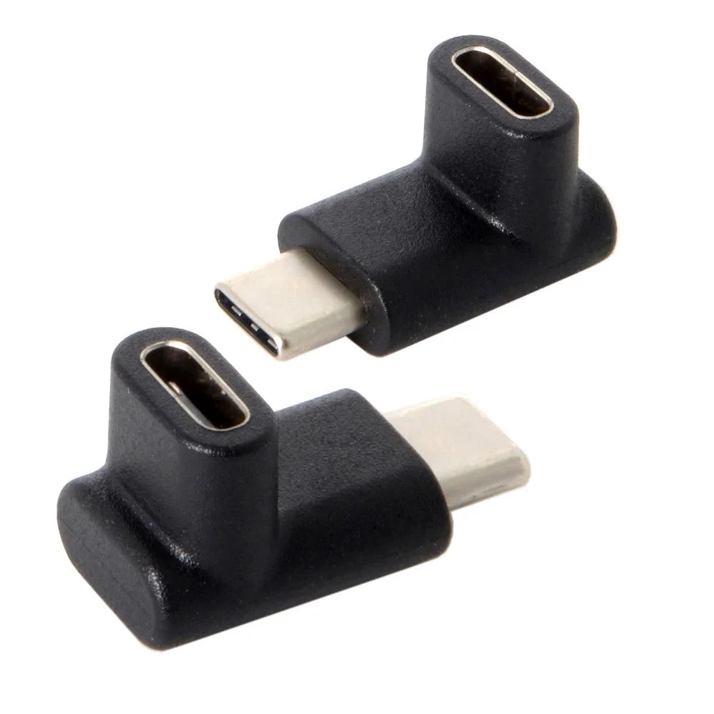 90 Degree Up or Down Angled Reversible USB 3.1 Type-C Male to Female Extension Adapter for Laptop, Phone - 2