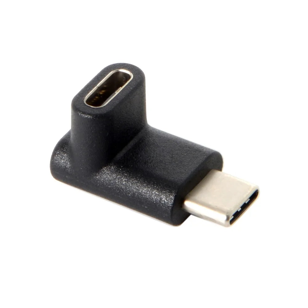 90 Degree Up or Down Angled Reversible USB 3.1 Type-C Male to Female Extension Adapter for Laptop, Phone - 3