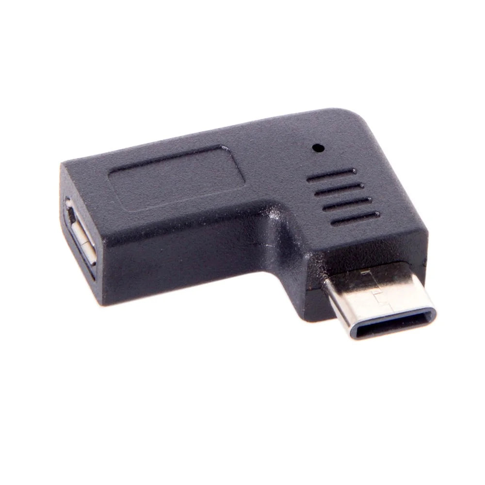 USB-C Type-C Male to Micro USB 2.0 5Pin Female Data Adapter 90 Degree Angled Type - 1