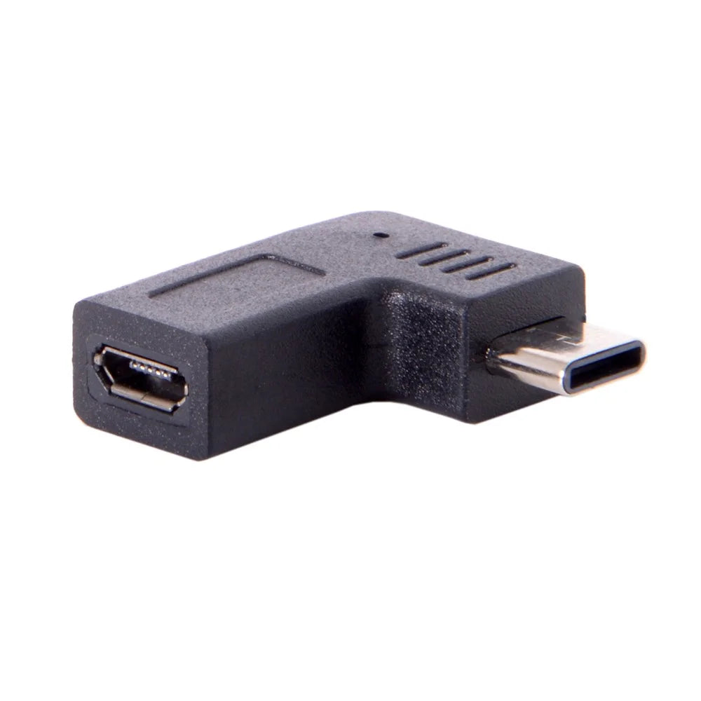 USB-C Type-C Male to Micro USB 2.0 5Pin Female Data Adapter 90 Degree Angled Type - 4