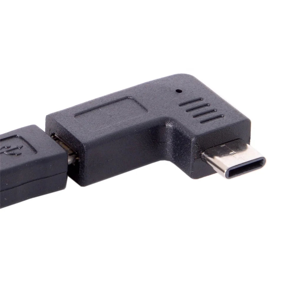 USB-C Type-C Male to Micro USB 2.0 5Pin Female Data Adapter 90 Degree Angled Type - 6