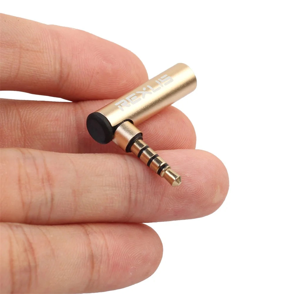 3.5mm Male to Female 90 Degree Right Angle Audio Adapter for Microphone Jack Stereo Connector - 5