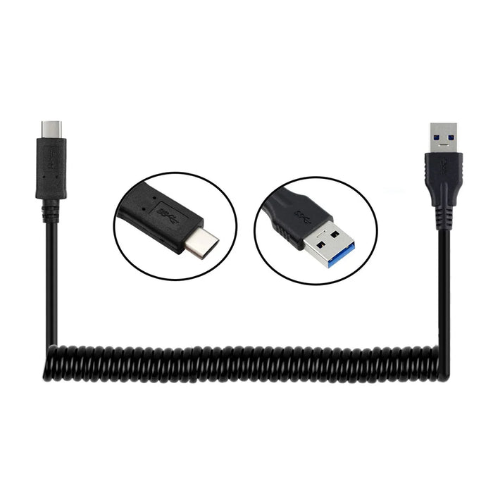 CY UC-080 USB-C Male to USB3.0 A Male Spring Cable - 6