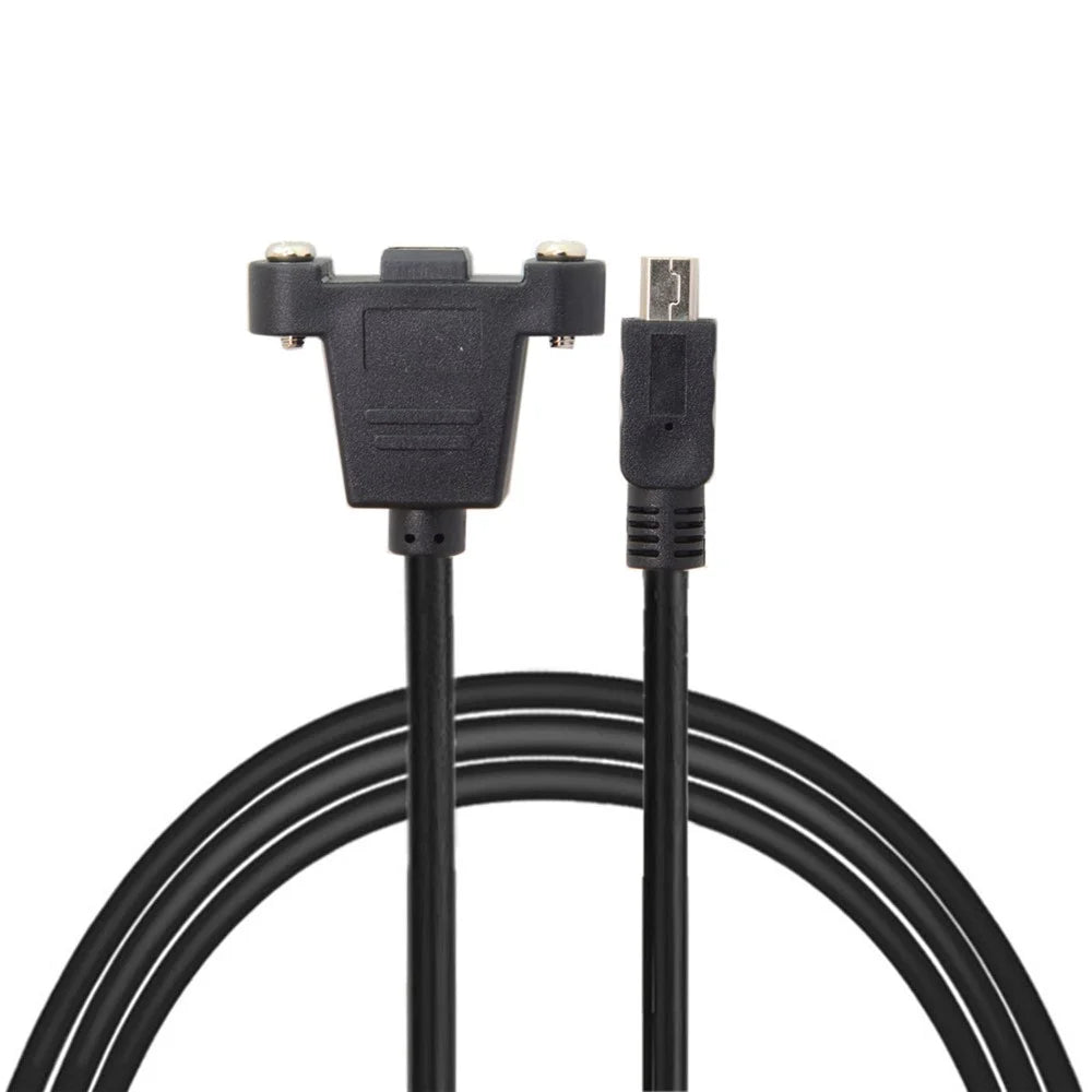 5.0M Panel Mount Type Mini USB 5Pin Male to Female Extension Adapter Cable with Screws - 6