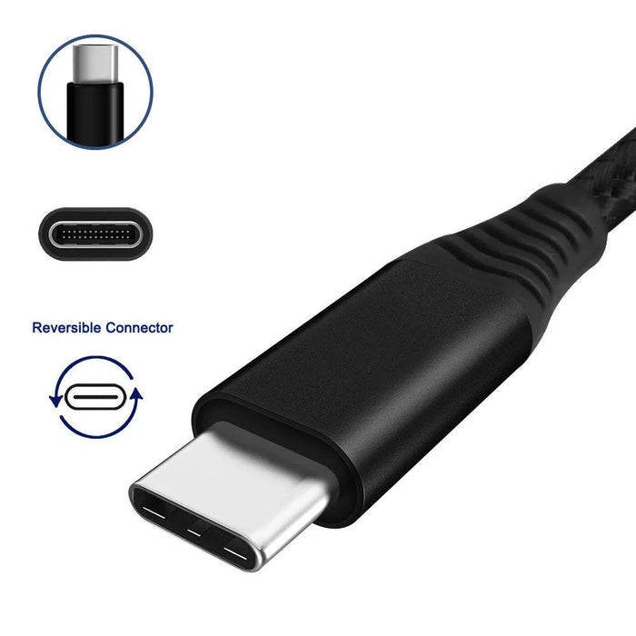 For iPhone 15 Series Type-C Cable, 1.8m Nylon Weaving 3A Type-C USB 3.0 Data Transfer Charging Cable for Xiaomi Huawei - Black - 4