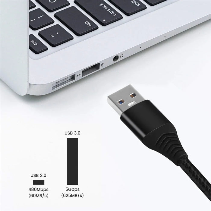 For iPhone 15 Series Type-C Cable, 1.8m Nylon Weaving 3A Type-C USB 3.0 Data Transfer Charging Cable for Xiaomi Huawei - Black - 5