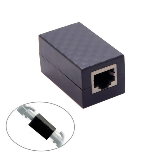 CY UT-013 RJ45 UTP STP CAT6 CAT5e Female to Female Network LAN Adapter Extender with Lightning Protection & Shield - 1