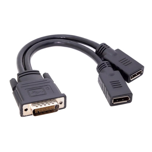 DMS-59Pin Male to Dual DP Displayport Female Splitter Extension Cable for PC Graphics Card - 1