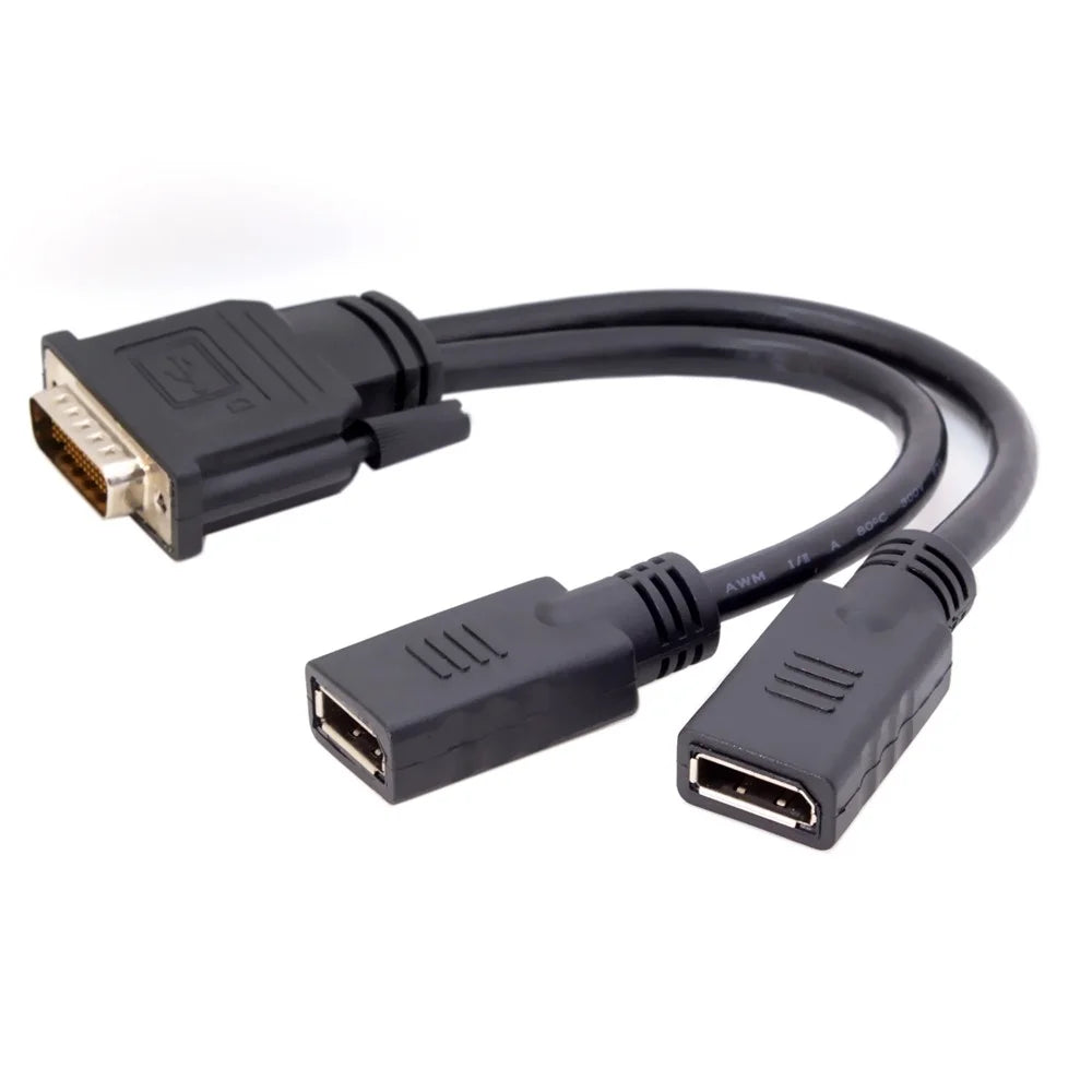 DMS-59Pin Male to Dual DP Displayport Female Splitter Extension Cable for PC Graphics Card - 4