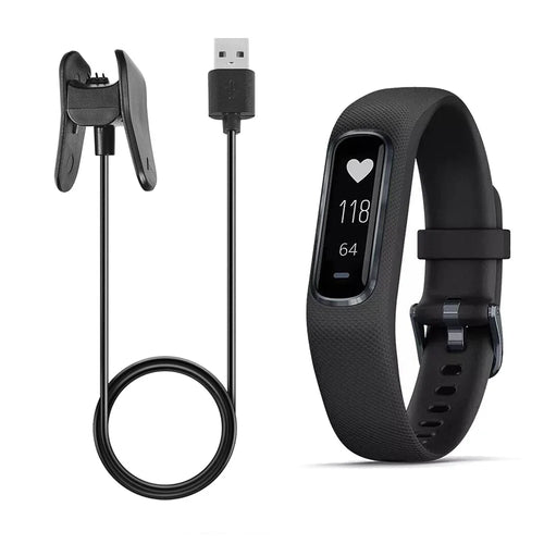 For Garmin Vivosmart 4 1m Replacement USB Data Sync Charging Cable Cord with Charging Clip Holder - 1