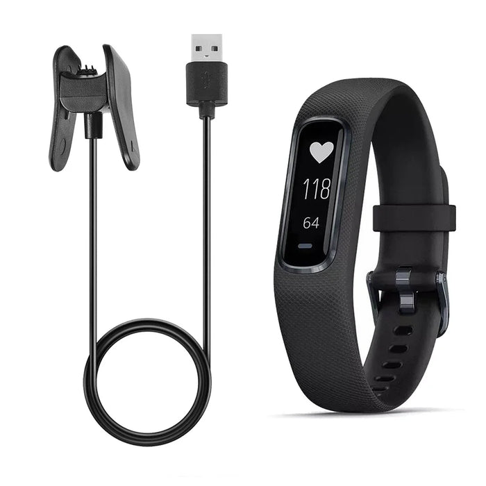For Garmin Vivosmart 4 1m Replacement USB Data Sync Charging Cable Cord with Charging Clip Holder - 1