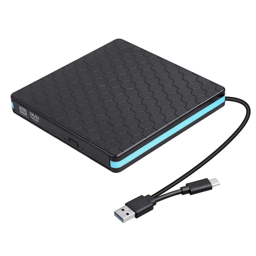 External CD DVD Drive Burner Player to USB 3.0 Type-C Portable Slim DVD/CD Rom RW Rewriter/Writer/Reader - 2