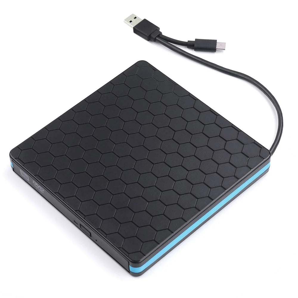 External CD DVD Drive Burner Player to USB 3.0 Type-C Portable Slim DVD/CD Rom RW Rewriter/Writer/Reader - 3
