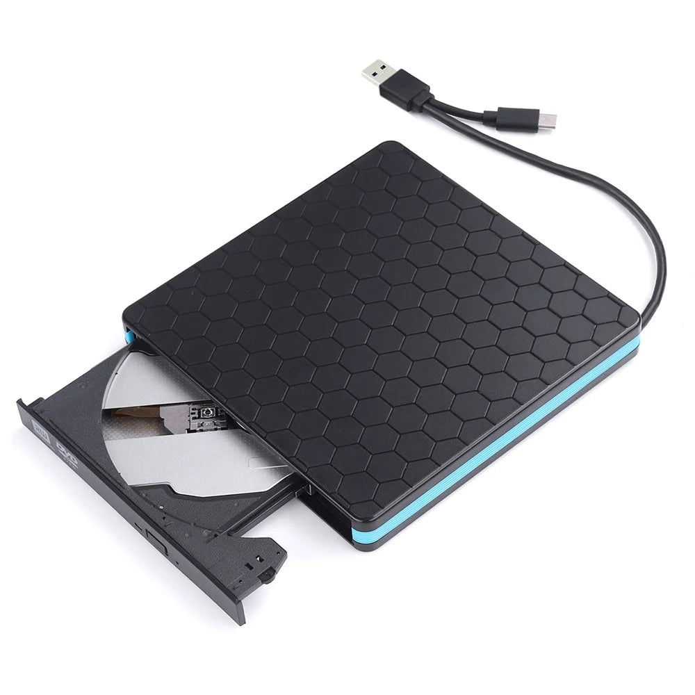 External CD DVD Drive Burner Player to USB 3.0 Type-C Portable Slim DVD/CD Rom RW Rewriter/Writer/Reader - 4