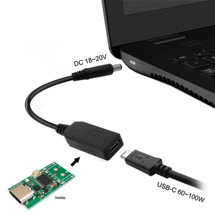 USB 3.1 Type C USB-C to DC 20V 5.5 2.5mm & 2.1mm Power Plug PD Emulator Trigger Cable for Laptop - 3
