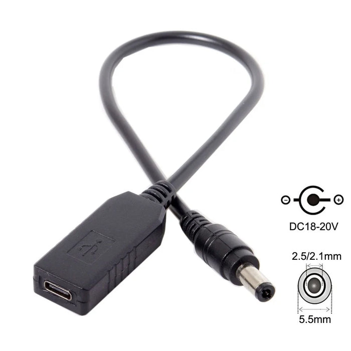 USB 3.1 Type C USB-C to DC 20V 5.5 2.5mm & 2.1mm Power Plug PD Emulator Trigger Cable for Laptop - 6