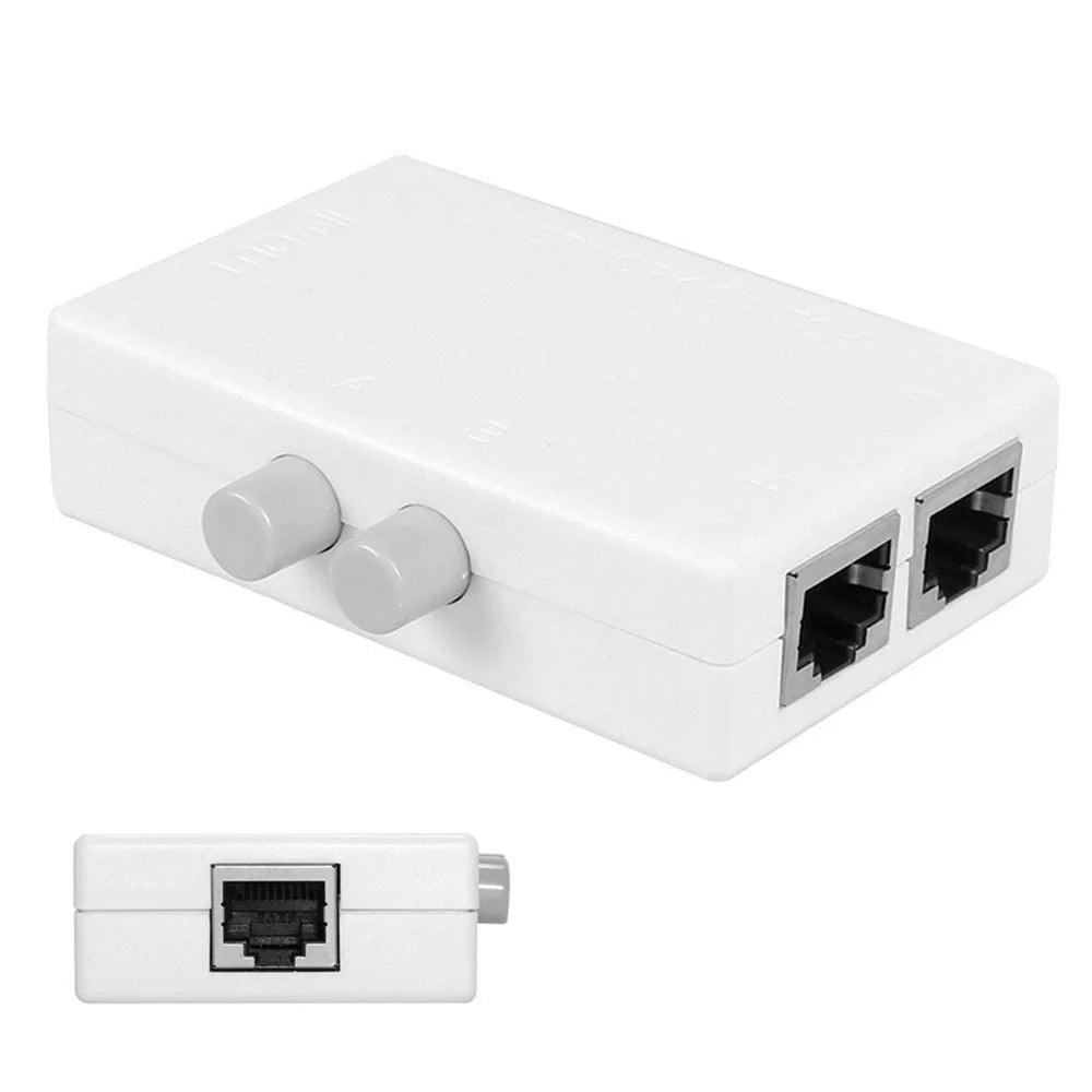 UTP STP 2 in 1 out 2 Ports RJ45 LAN CAT Network Switch Selector Internal External Networking Switcher Splitter Box - 1
