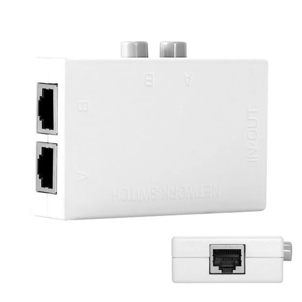 UTP STP 2 in 1 out 2 Ports RJ45 LAN CAT Network Switch Selector Internal External Networking Switcher Splitter Box - 2