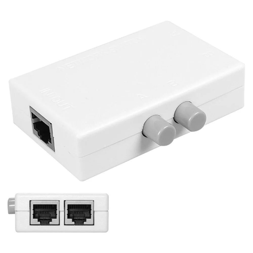 UTP STP 2 in 1 out 2 Ports RJ45 LAN CAT Network Switch Selector Internal External Networking Switcher Splitter Box - 3