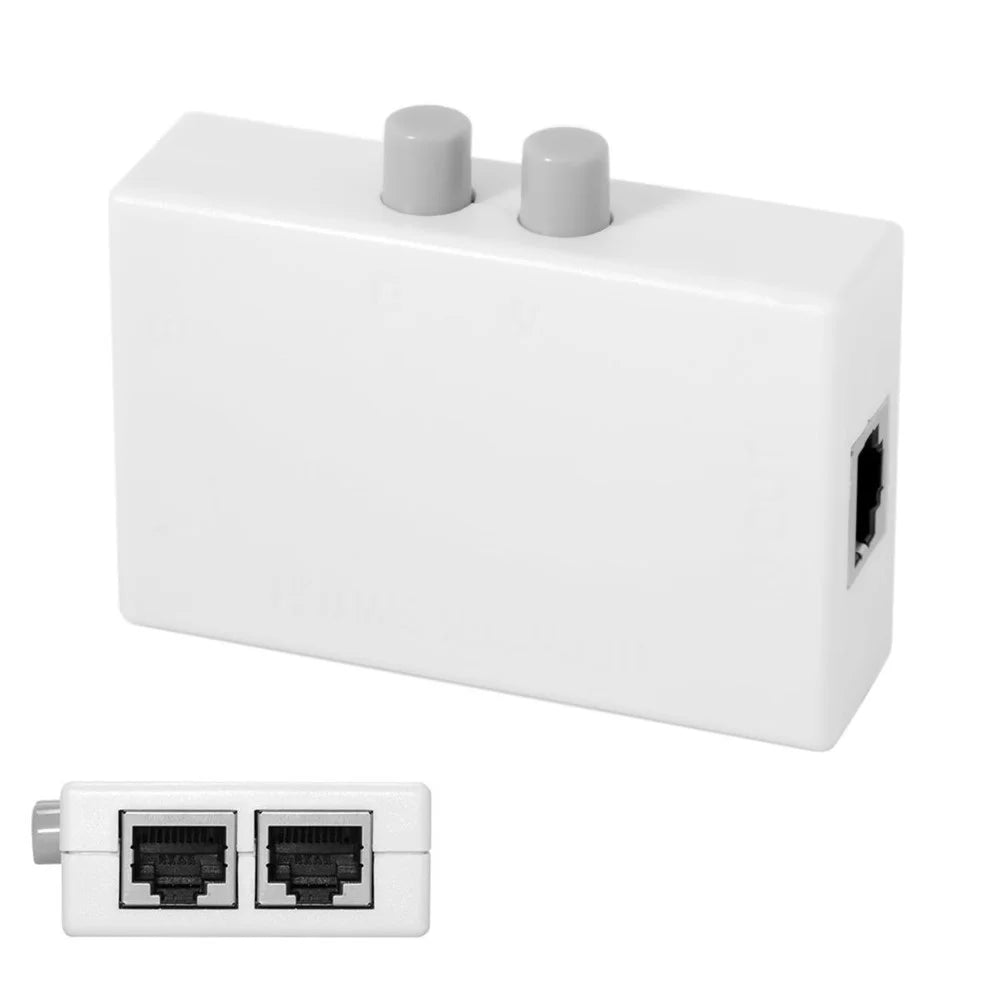 UTP STP 2 in 1 out 2 Ports RJ45 LAN CAT Network Switch Selector Internal External Networking Switcher Splitter Box - 4