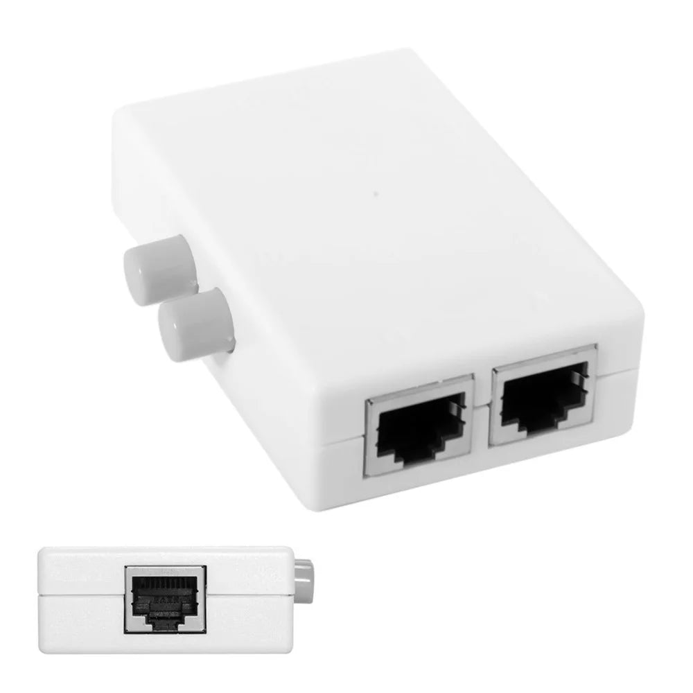 UTP STP 2 in 1 out 2 Ports RJ45 LAN CAT Network Switch Selector Internal External Networking Switcher Splitter Box - 5