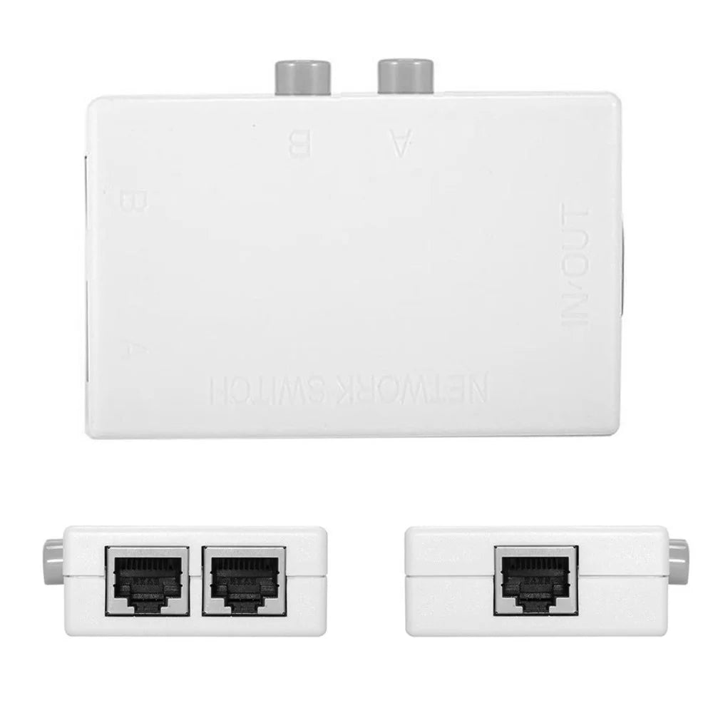 UTP STP 2 in 1 out 2 Ports RJ45 LAN CAT Network Switch Selector Internal External Networking Switcher Splitter Box - 6