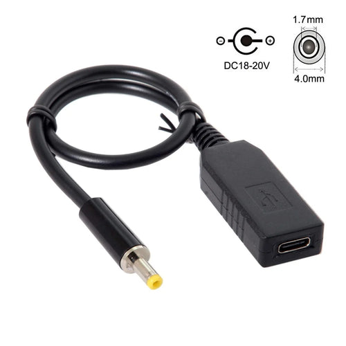 CY UC-101 USB-C Female to 4.0*1.7mm Male Power Plug PD Emulator Trigger Charge Cable - 1