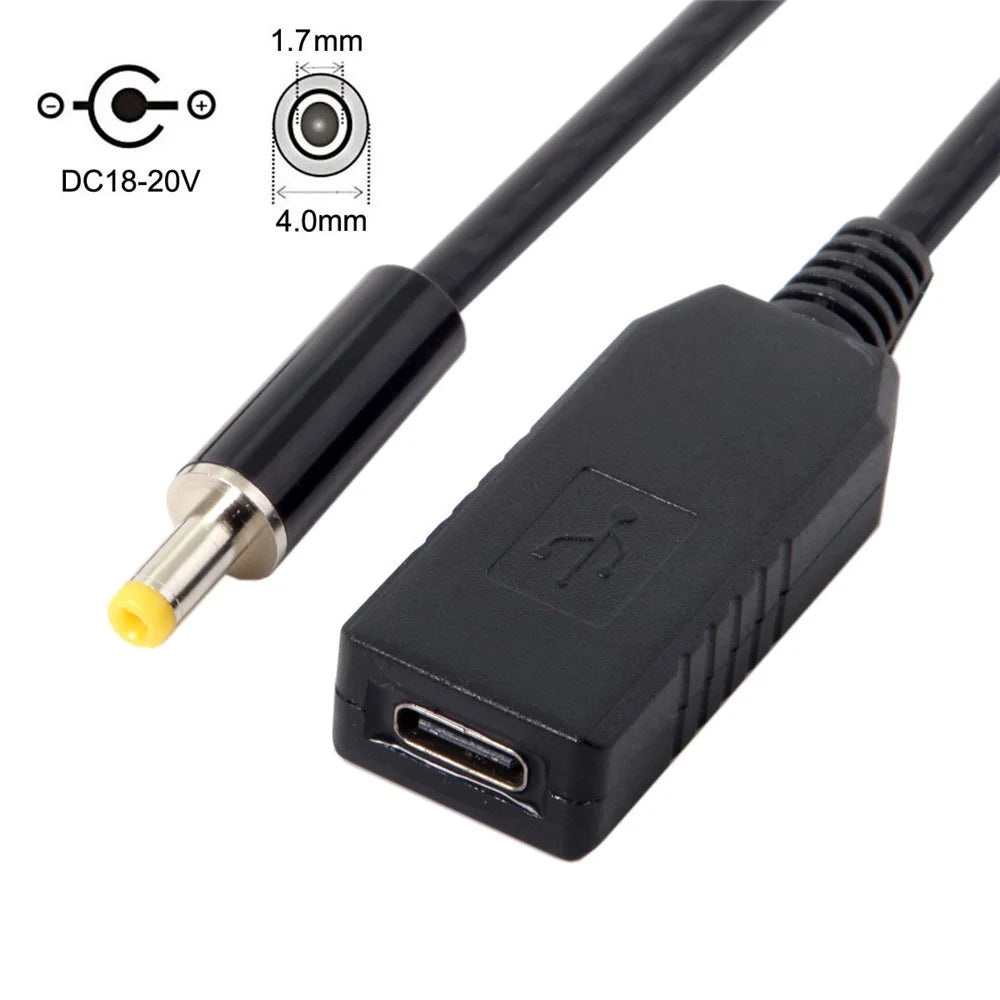 CY UC-101 USB-C Female to 4.0*1.7mm Male Power Plug PD Emulator Trigger Charge Cable - 2