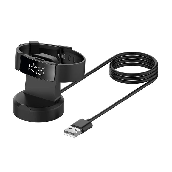 1m Smart Bracelet Charging Cable Magnetic Cradle Station Dock Holder Mount for Fitbit Inspire / Inspire HR - Black - 1