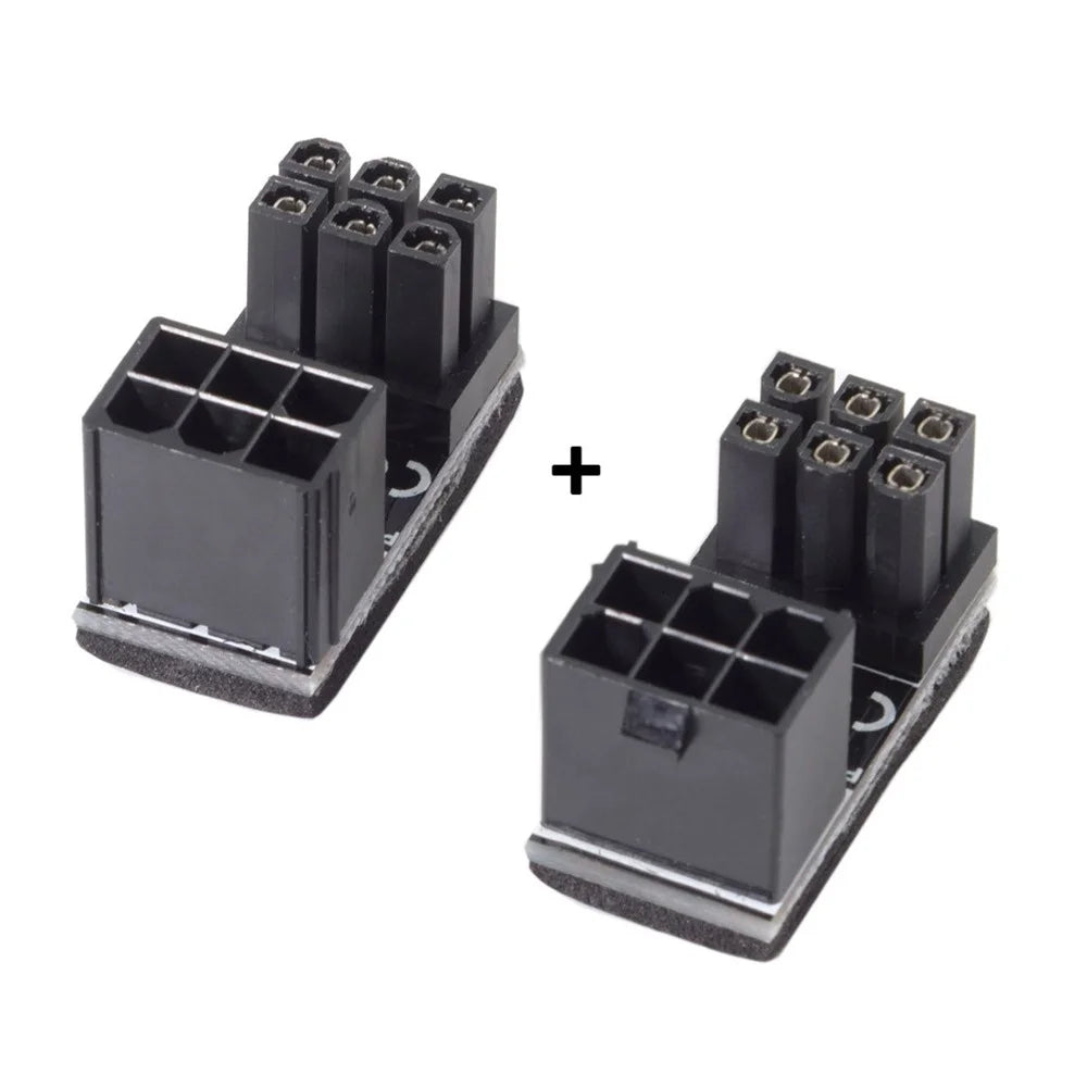 ATX 6Pin Female to 6Pin Male 180 Degree Angled Power Adapter for Desktops Graphics Card - 1